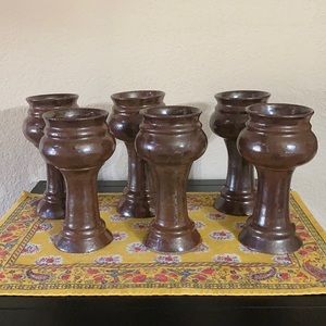 VTG Stoneware Goblets. Handcrafted. (6) 1976